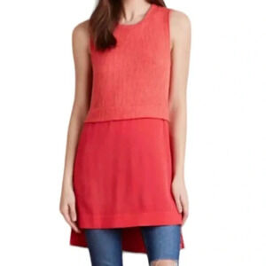 Anthropologie Ro&De high low sleeveless mixed media blouse size small like new